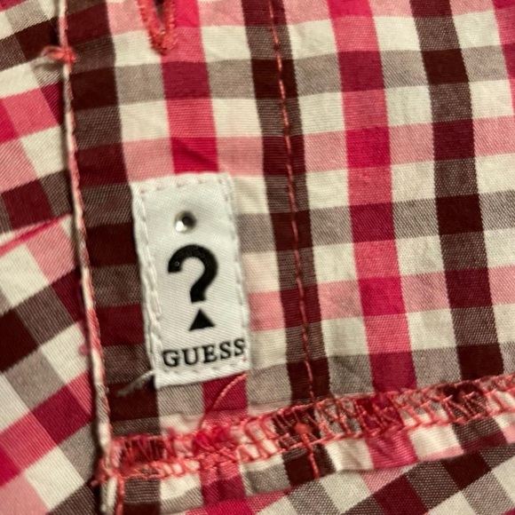 Guess Red Plaid Women's Button-Down Shirt - Picture 5 of 6